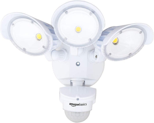 Amazon Basics 60W Waterproof LED Outdoor Motion Sensor Security Light with 3 Adjustable Heads