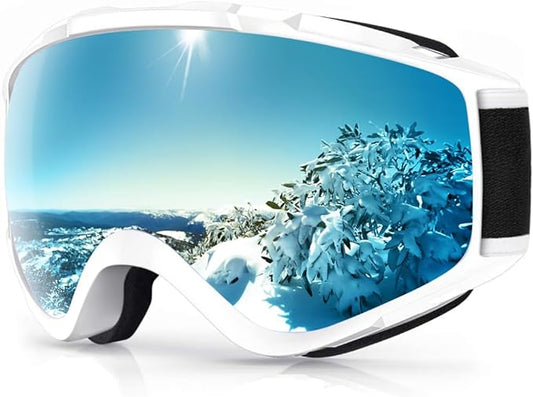 Findway Over-The-Glasses Ski Goggles, YH230,  A1-White Silver Vlt 10%