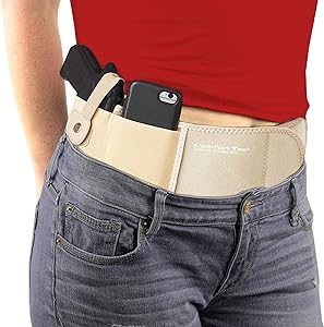 Belly Band Holster for Men and Women (Right Hand), Tan, Large