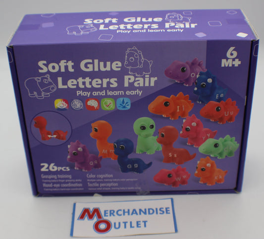 Soft Glue Letters Pair, Educational Toy for Children