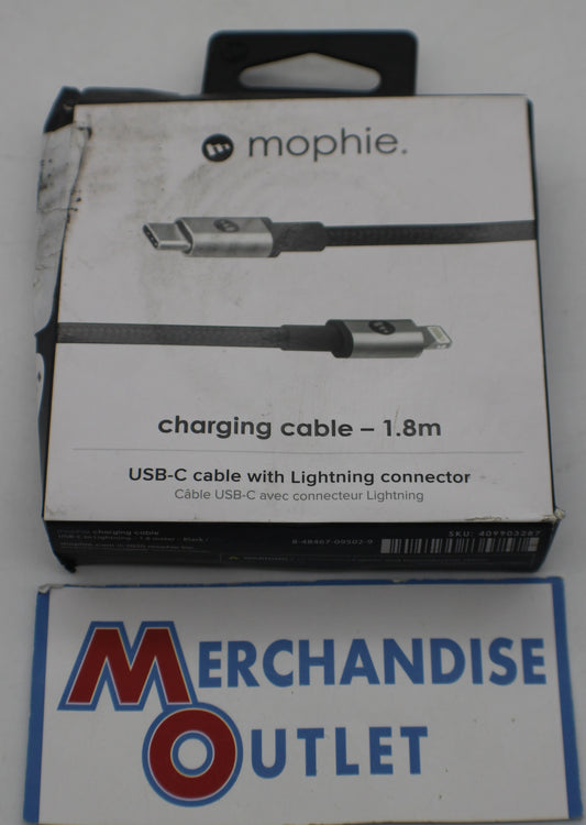 Mophie Fast Charge USB-C Cable with Lightning Connector - 1.8M Cable - Black