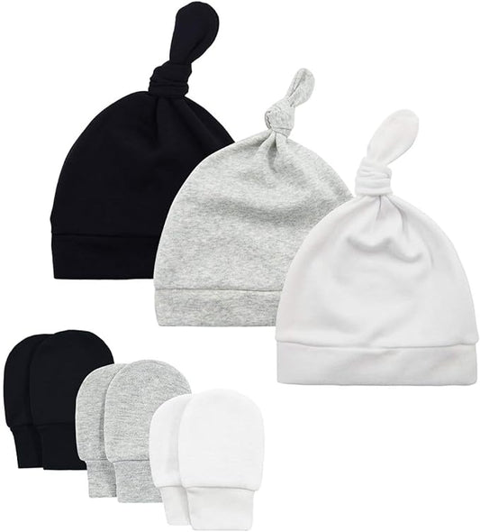 Durio Newborn Baby Hat & Mittens Set