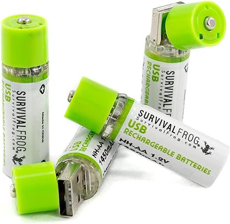 Frog & Co. EasyPower USB AA Rechargeable Batteries, 4 Pack