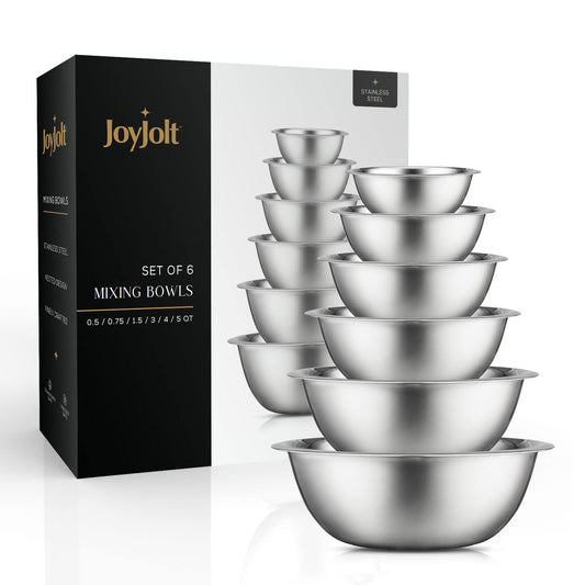 JoyJolt Stainless Steel Mixing Bowl Set of 6