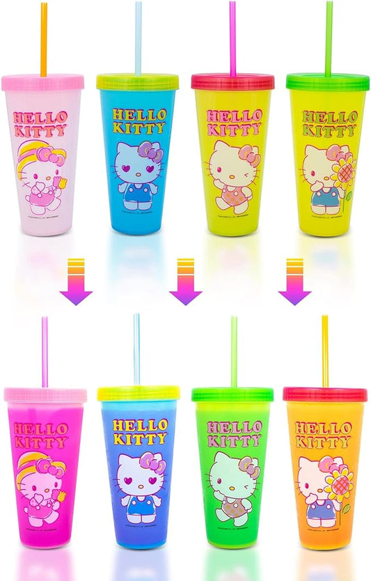 Silver Buffalo Hello Kitty Color Changing Tumblers, 4 pack
