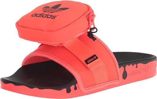 ADIDAS Women's Poucylette Slides Sandal, Size 11, Red/Black
