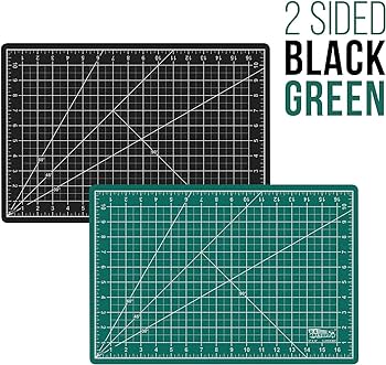 U.S. Art Supply Self-Healing Cutting Mat, Black/Green, 18"x24"