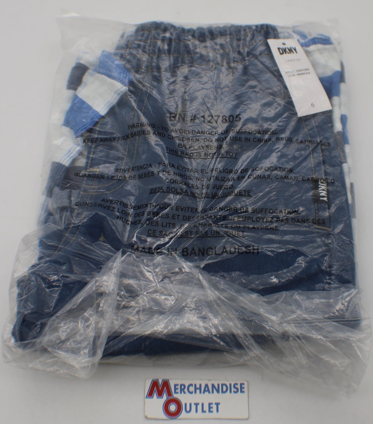 DKNY Boys' Shorts and Shirt Set, Blue Plaid, Size 6