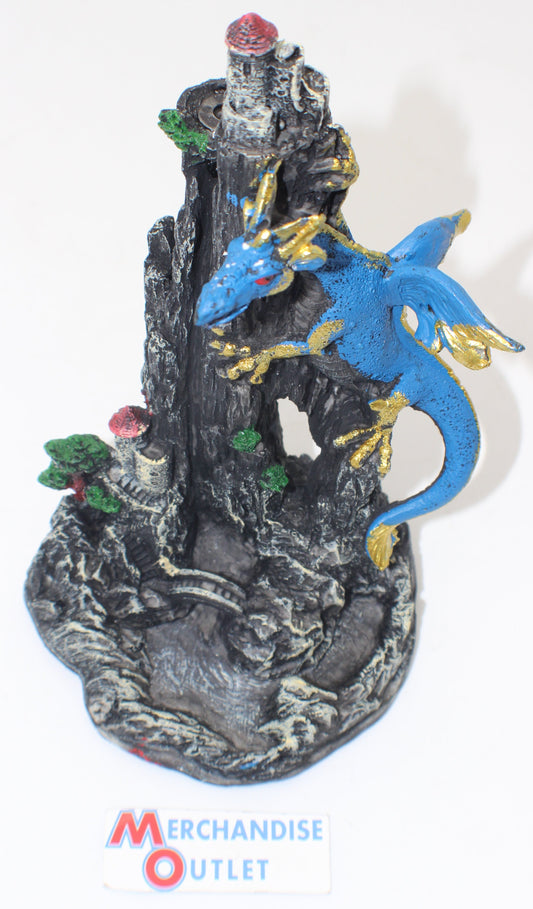 Dragon Wizard Tower Incense Burner, Blue